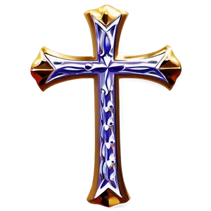 Thin Cross With Crown PNG 06292024