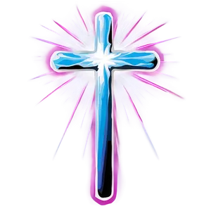 Thin Cross With Rays PNG 3