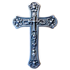 Thin Cross With Scrolls PNG 89 PNG