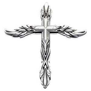Thin Cross With Wings PNG Qbo