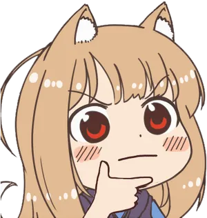 Thinking_ Anime_ Foxgirl_ Meme_ Face.png PNG image