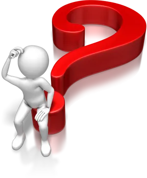 Thinking Figure With Question Mark PNG image