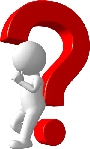 Thinking Figurewith Question Mark PNG image