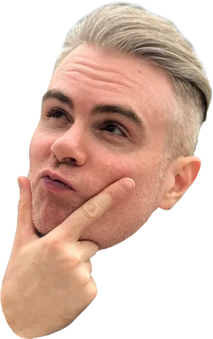 Thinking Man Meme Template.png PNG