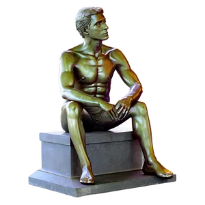 Thinking Man Statue Png Ern35 PNG image