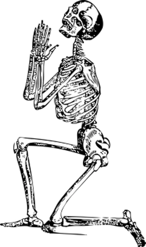 Thinking Skeleton Artwork PNG image
