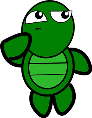 Thinking Turtle Cartoon PNG image