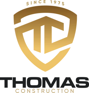 Thomas Construction Golden Shield Logo1975 PNG image
