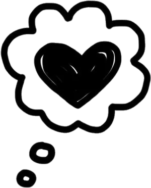 Thought Bubble Heart Outline PNG image