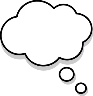 Thought Bubble Icon Black Background PNG image
