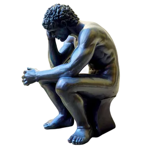 Thought-provoking Man Statue PNG 30 PNG