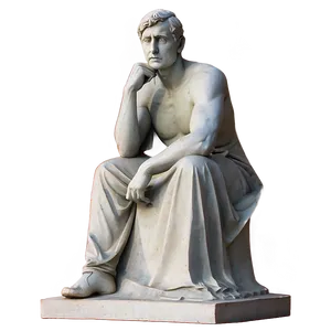 Thought-provoking Man Statue PNG Wwy78 PNG