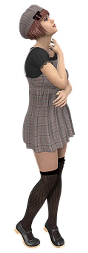 Thoughtful Animated Woman Pose