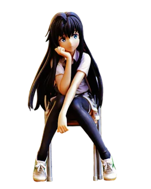 Thoughtful Anime Girl Seated Pose