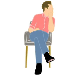 Thoughtful Man Sittingon Chair