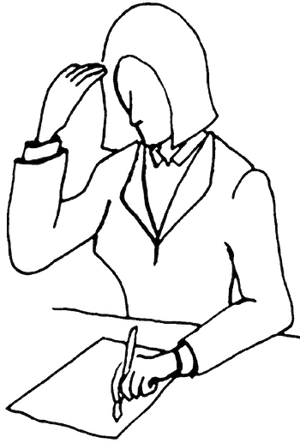 Thoughtful Person Sketch PNG image