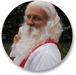 Thoughtful Santawith Beard PNG