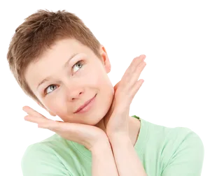 Thoughtful Young Woman Green Shirt