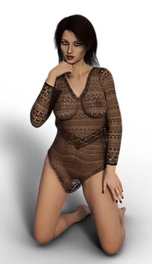 Thoughtful3 D Rendered Woman
