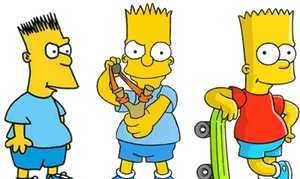 Three Bart Simpson Poses PNG image