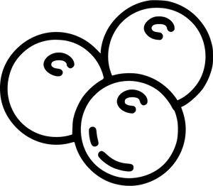Three Black Olives Outline PNG