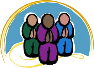 Three_ Figures_in_ Prayer PNG image