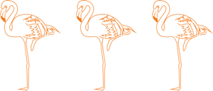 Three Flamingos Orange Silhouette PNG image