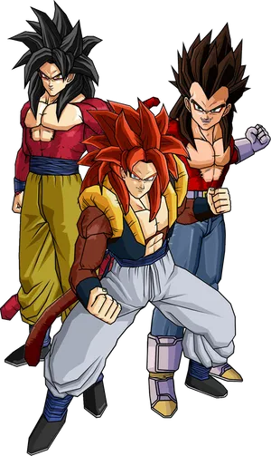 Three Formsof Goku Illustration PNG image