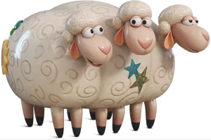 Three Headed Sheep Toy