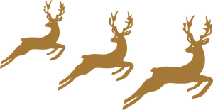 Three Leaping Reindeer Silhouettes PNG image