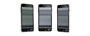 Three Smartphones Black Background PNG image