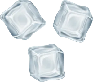 Three Transparent Ice Cubes PNG image