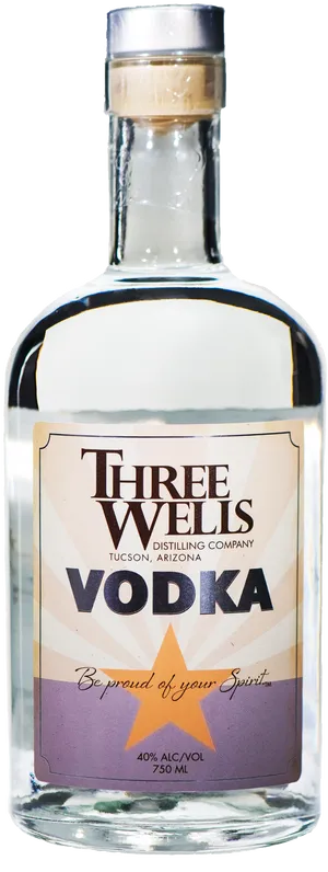Three Wells Vodka Bottle PNG image