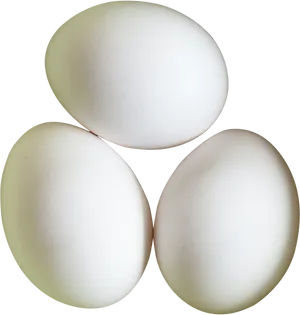 Three White Eggs Black Background PNG image