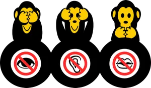Three Wise Monkeys Emojis No Signs PNG image