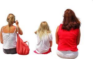 Three Women Sitting Together PNG image