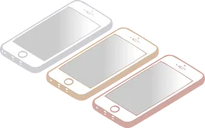 Threei Phones Color Variants PNG image