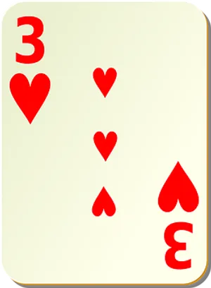 Threeof Hearts Playing Card