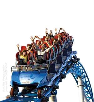 Thrilling Roller Coaster Ride Excitement PNG image