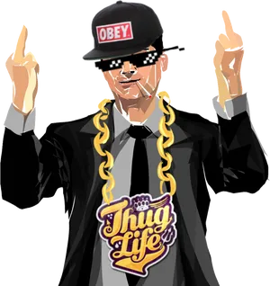 Thug Life Attitude Illustration PNG image