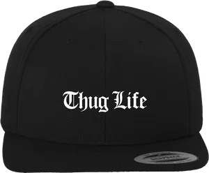 Thug Life Black Snapback Hat PNG image