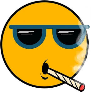 Thug Life Emoji Smoking PNG image