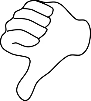 Thumbs Down Hand Gesture Outline PNG image