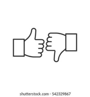 Thumbs Up Down Outline Icon