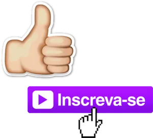 Thumbs Up Subscribe Button Graphic PNG image