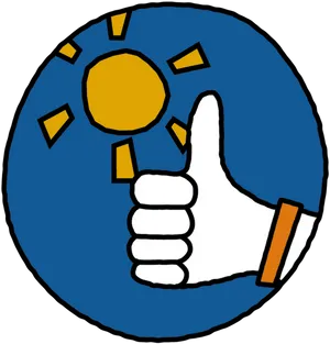 Thumbs Up Sun Icon PNG image