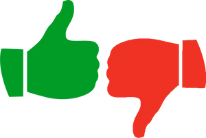 Thumbs Up Thumbs Down Contrast PNG