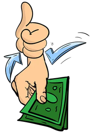 Thumbs Up With Money Illustration PNG image