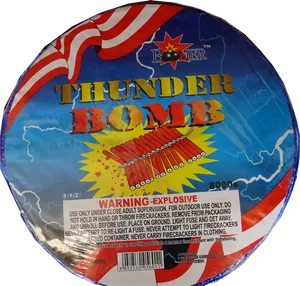 Thunder Bombs Fireworks Label PNG image