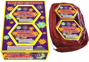 Thunder Strip Firecrackers Packaging PNG image